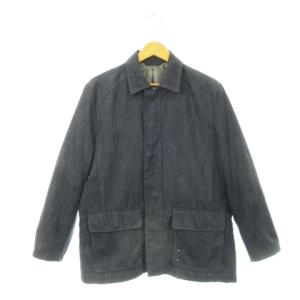 エレメントオブシンプルライフ element of SIMPLE LIFE ステンカラージャケット ジップアップ 比翼 S 紺 ネイビー /AH9 ■GY99