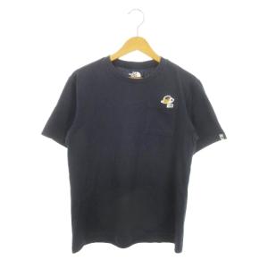 ザノースフェイス THE NORTH FACE Tシャツ カットソー ラウンドネック 半袖 ロゴ ワッペン カタツムリ アウトドア S 紺