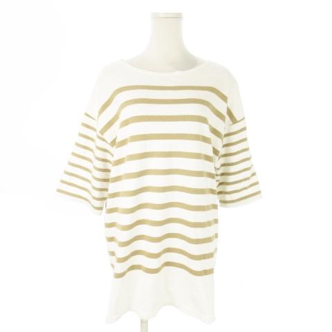 ハグオーワー HUG O WaR チュニック カットソー ボートネック 七分袖 コットン ボーダー ...