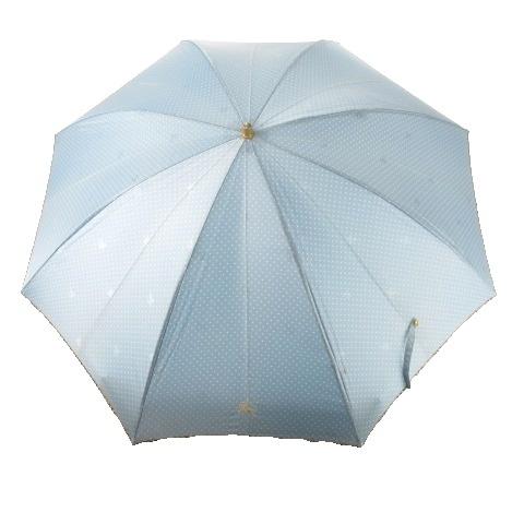 バーバリー BURBERRY 雨傘 長傘 ドット ノバチェック ロゴ 総柄 青 ブルー  /AO10...