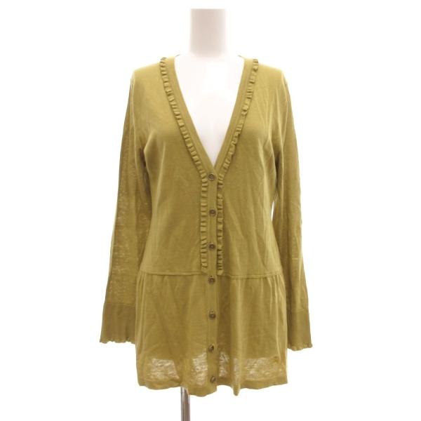 バーバリー ロンドン BURBERRY LONDON ロングカーディガン ニット ロゴ刺繍 リネン混...