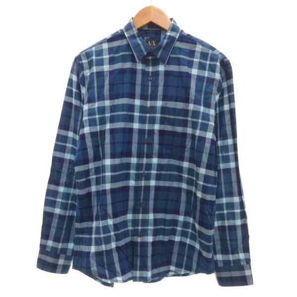 アルマーニエクスチェンジ A/X ARMANI EXCHANGE チェックシャツ 長袖 ラウンドカッ...
