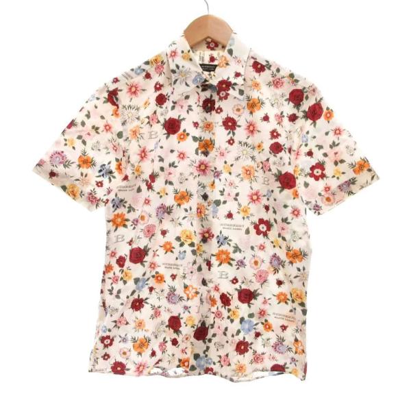 バーバリーブラックレーベル BURBERRY BLACK LABEL シャツ 半袖 総柄 花がら 2...