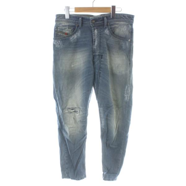 ディーゼル DIESEL ジーンズ デニムパンツ W29 L30 水色 ライトブルー ダメージ加工 ...