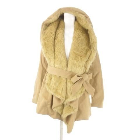 未使用品 ストリップキャバレー STRIP CABARET コート M ベージュ フード付き ファー...