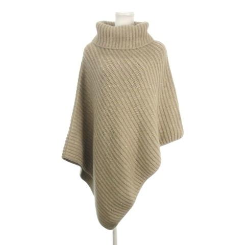 ヴィットリアセディチ ニットポンチョ アシンメトリー カシミヤ オフタートル スパンコール 38 ダ...