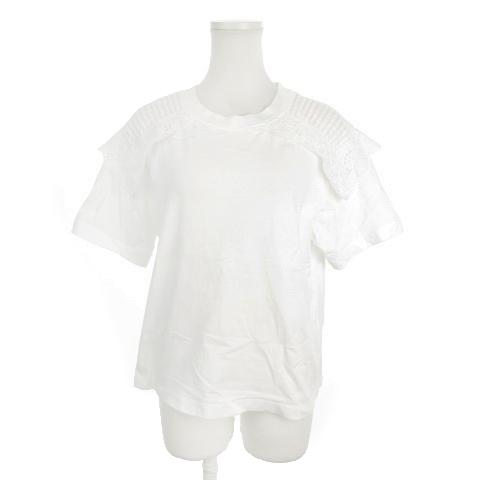 シーバイクロエ SEE BY CHLOE カットソー S 白 ホワイト 半袖 ラウンドネック レース...