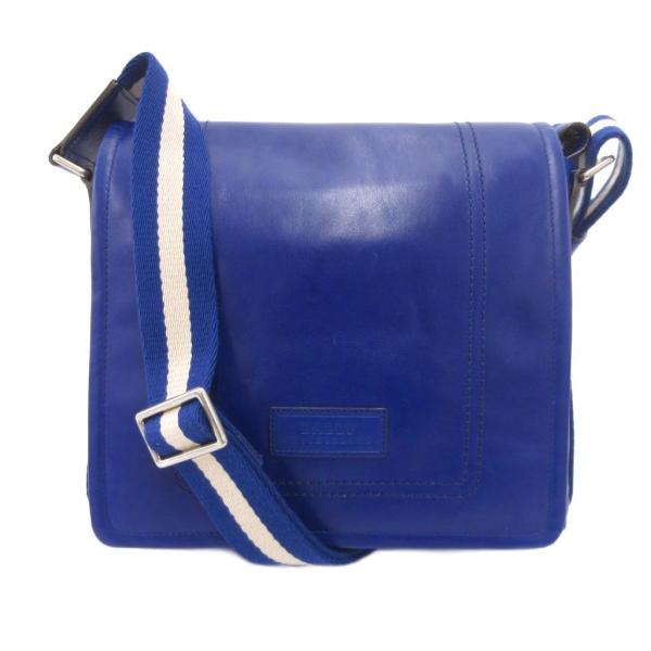 バリー BALLY ショルダー メッセンジャーバッグ トレスポ レザー フラップ 青 ブルー /JS...