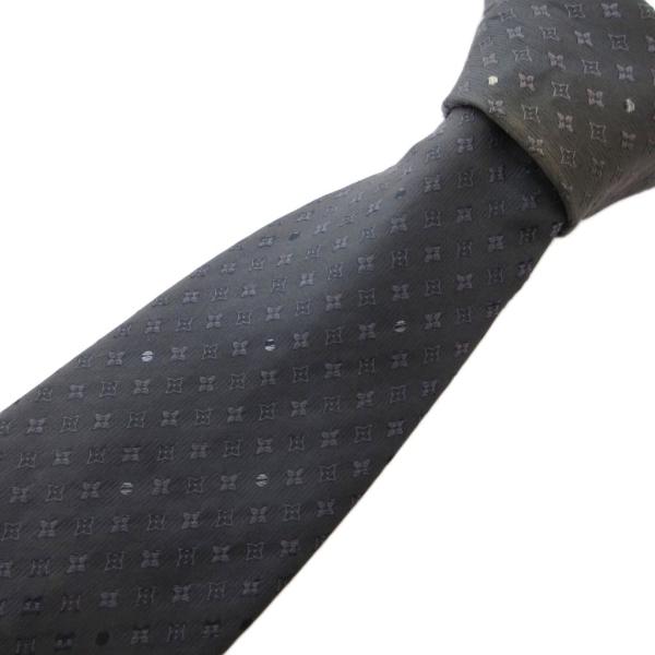 ルイヴィトン LOUIS VUITTON モノグラム ネクタイ レギュラータイ シルク 絹 紺 ネイ...