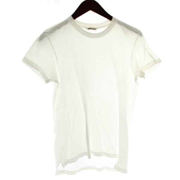 オーラリー AURALEE Tシャツ カットソー 半袖 クルーネック 無地 1 白 ホワイト /XZ...