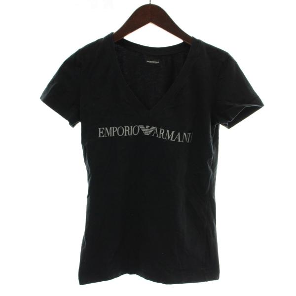 エンポリオアルマーニ EMPORIO ARMANI Tシャツ カットソー 半袖 Vネック ロゴ プリ...