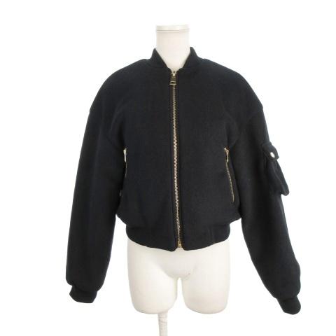 ザラ ZARA MA-1 ジャケット ブルゾン 中綿 XS 黒 ブラック 長袖 /AH21 ■GY9...