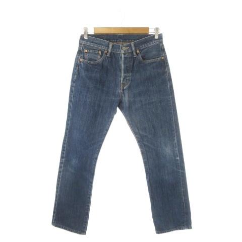 リーバイス Levi's 501 デニム ジーンズ W30 L34 青 ブルー インディゴ 無地 ボ...