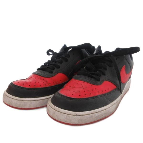 ナイキ NIKE スニーカー シューズ 27.5cm 赤 レッド 黒 ブラック ローカット パンチン...