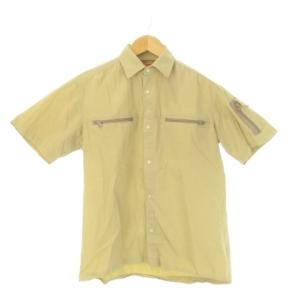 ステューシー STUSSY シャツ ジャケット S ベージュ 半袖 ジッパーポケット レギュラーカラー /CK5 ■GY99 メンズ