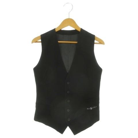 MAISON DE DANSE ベスト 前開き 社交ダンス 黒 ブラック Vネック ノースリーブ ボ...