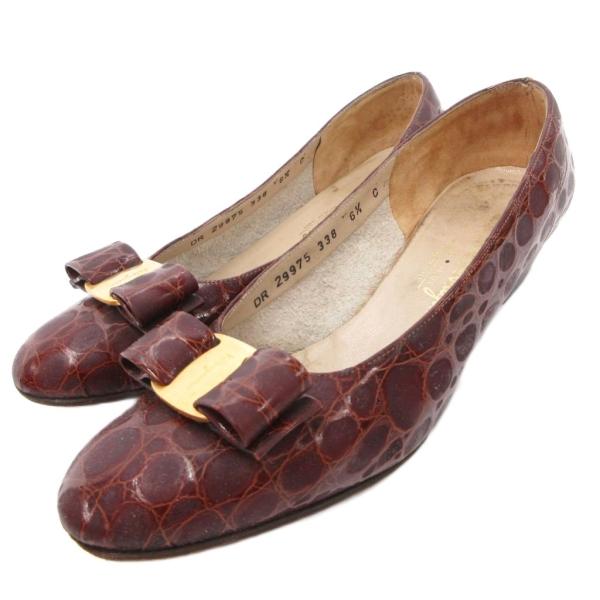 サルヴァトーレフェラガモ Salvatore Ferragamo ヴァラリボン パンプス シューズ ...