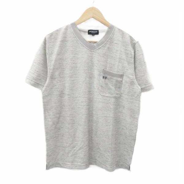 マックレガー マクレガー McGREGOR Tシャツ カットソー 半袖 麻 リネン混 M グレー V...