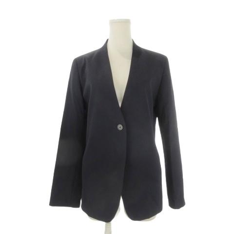 イネド INED ジャケット 9 紺 ネイビー Vカット ノーカラー /CK16 ■GY99 レディ...