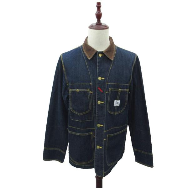 トミー TOMMY デニムジャケット カバーオール 上着 XL インディゴ 襟コーデュロイ ミドル丈...