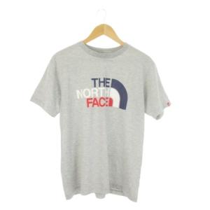 ザノースフェイス THE NORTH FACE Tシャツ アウトドアウエア L グレー ロゴプリント 半袖 クルーネック /CK21 ■GY99 メンズ