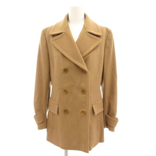 マックスマーラ MAX MARA ピーコート 38 茶 ブラウン ウール ダブルブレスト ミドル丈 ...