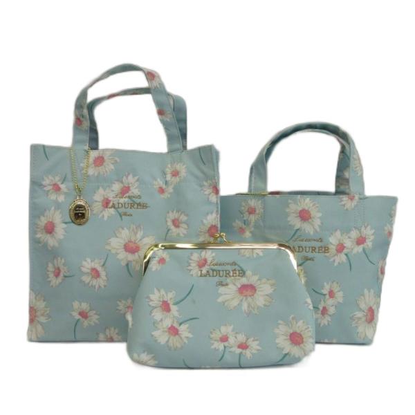 スクレ バイ ラデュレ Les Secrets LADUREE トートバッグ ポーチ 3点セット 花...