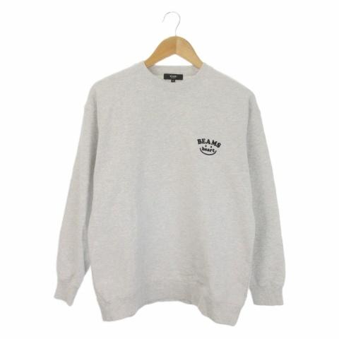 未使用品 ビームスハート BEAMS HEART トレーナー M ライトグレー ロゴフロッキー 長袖...