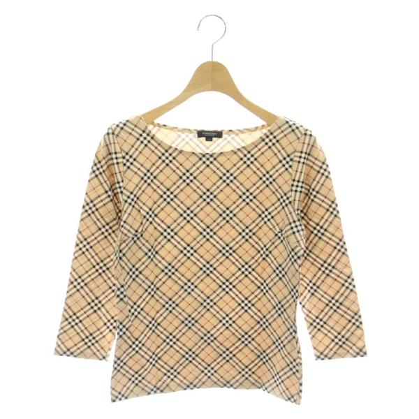 バーバリー ロンドン BURBERRY LONDON カットソー 七分袖 ノバチェック 1 ベージュ...