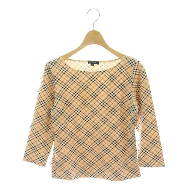 バーバリー ロンドン BURBERRY LONDON カットソー  七分袖 ノバチェック 1 ベージ...