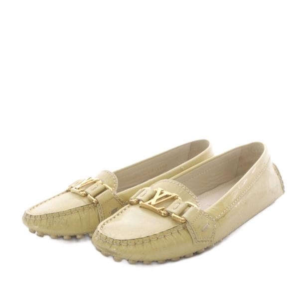 ルイヴィトン LOUIS VUITTON ドライビングシューズ スリッポン エナメルレザー 34.5...