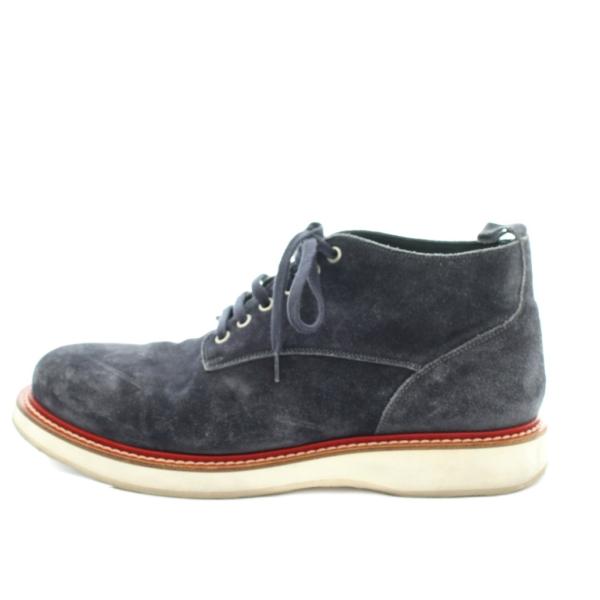 ダンヒル dunhill ショートブーツ スエード 41.5 26.0-26.5cm 紺 ネイビー ...