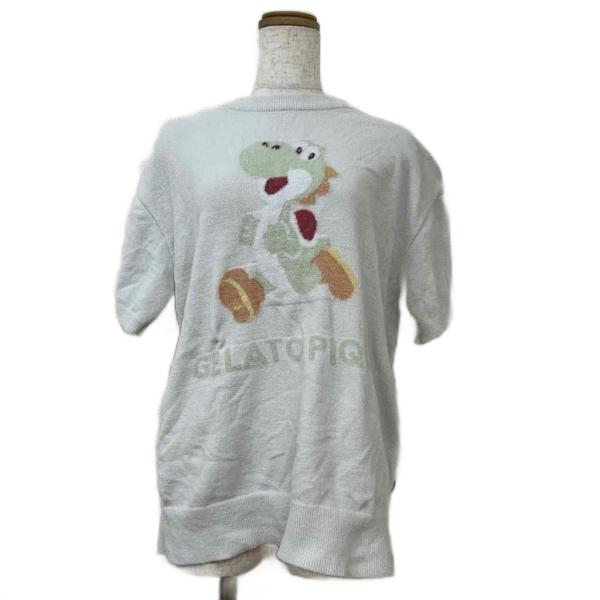 ジェラートピケ gelato pique スーパーマリオ コラボTシャツ F ミントグリーン ヨッシ...
