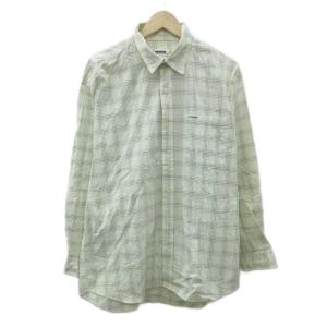 レノマ renoma カジュアルシャツ XL ライトグリーン チェック柄 長袖 /YS47 ■GY99 メンズ