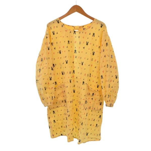 AtukoMatano マタノアツコ エプロン 総柄 黄 イエロー ■GY99 レディース