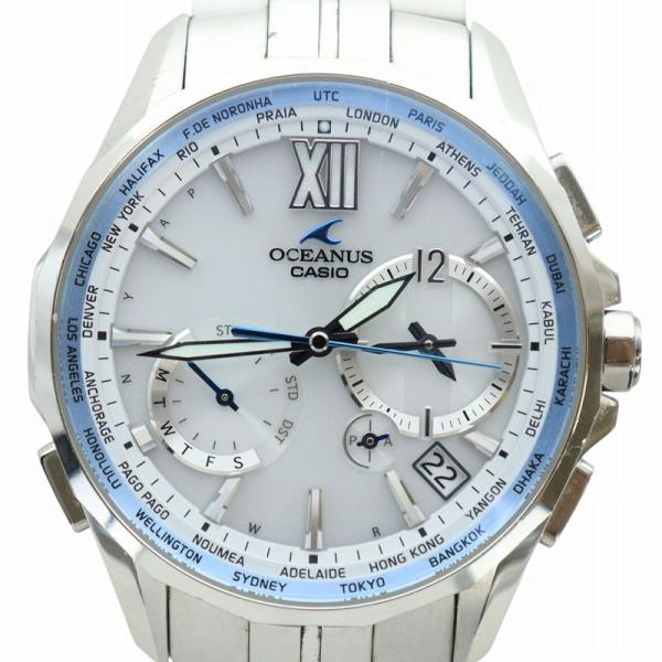 カシオ CASIO オシアナス マンタ 腕時計 ウォッチ 電波ソーラー 世界限定800個 白文字盤 ...