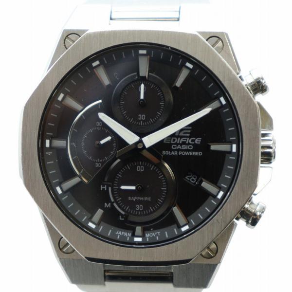 カシオ CASIO エディフィス 腕時計 ウォッチ ソーラー クロノグラフ 黒文字盤 デイト カレン...