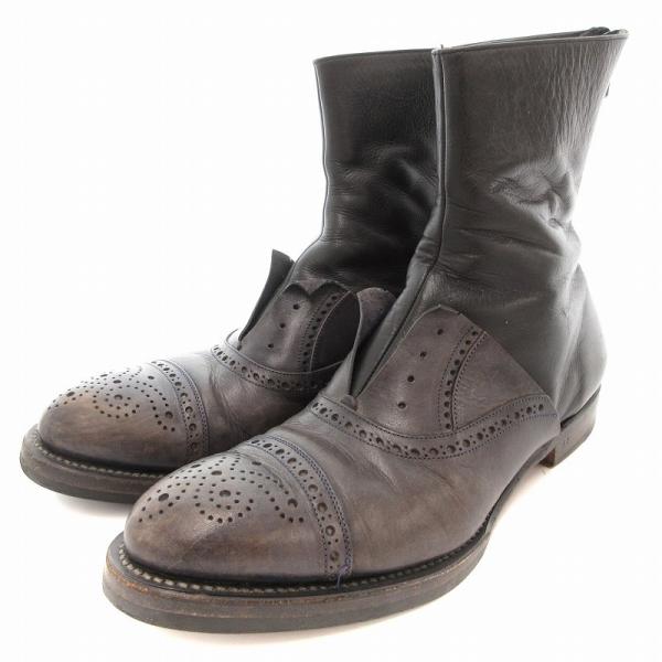 アルフレッドバニスター alfredoBANNISTER ブーツ メダリオン サイドジップ レザー ...