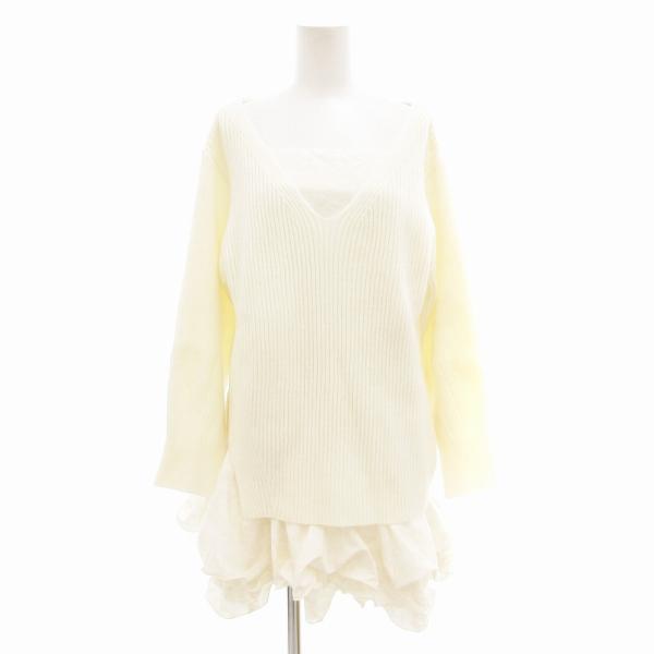 スナイデル SNIDEL デザインフリルレイヤードミニニットワンピース アンサンブル 長袖 F アイ...