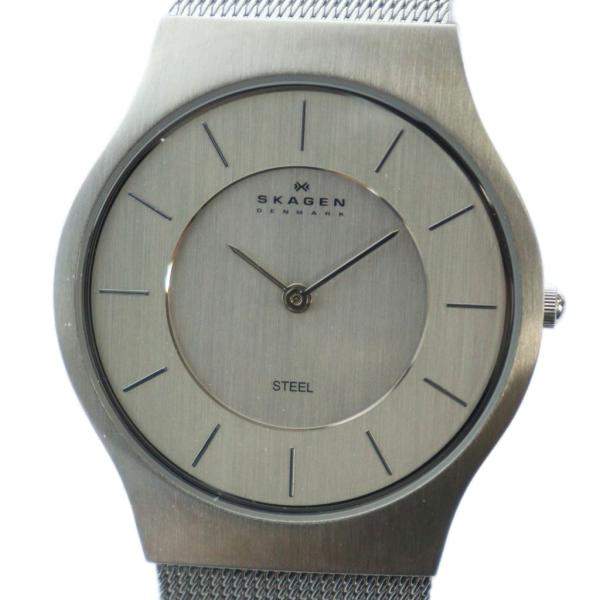 スカーゲン SKAGEN 腕時計 ウォッチ クォーツ 白文字盤 ロゴ シルバー色 233LSS /M...