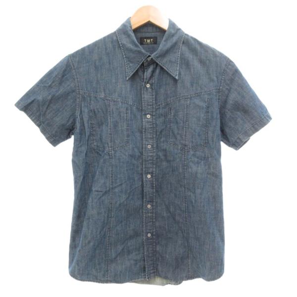ティーエムティー TMT シャンブレーシャツ 半袖 リバーシブル M ブルー系 /UO メンズ