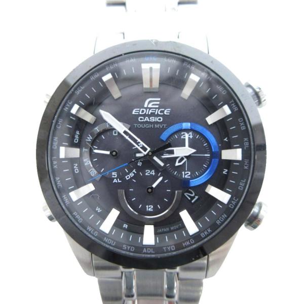 エディフィス EDIFICE 腕時計 電波ソーラー クロノグラフ ステンレス シルバーカラー ブラッ...