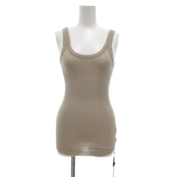 未使用品 カオス CHAOS タグ付き シルクマルドウタンクトップ リブ F ベージュ /UO レデ...