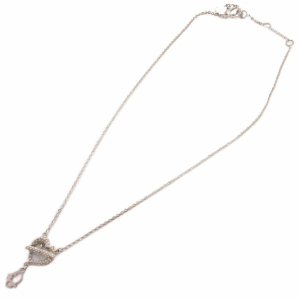 ディオール Dior ネックレス ロゴ ハートモチーフ ストーン シルバーカラー /AE ☆AA★ ...