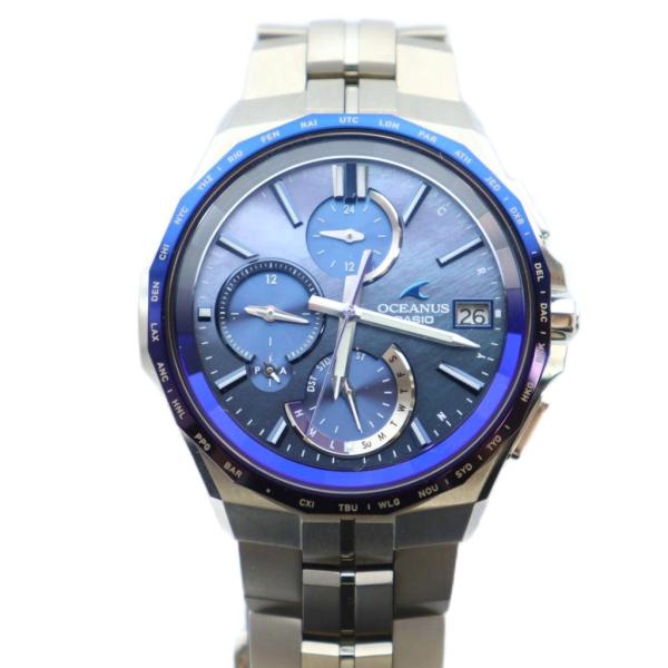 カシオ CASIO オシアナス マンタ 阿波藍 世界2000本限定 腕時計 ソーラー 青文字盤 クロ...