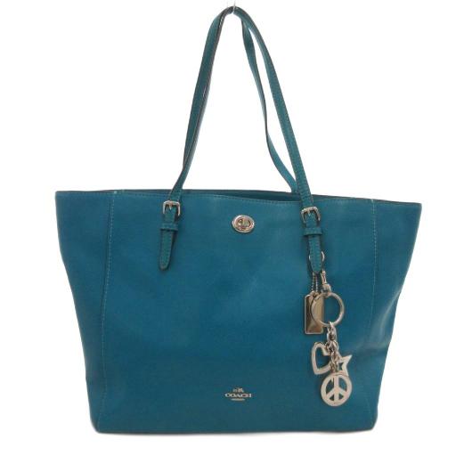 コーチ COACH 36454 トートバッグ 手提げ チャーム ビジュー ブルー 青 /FF レディ...