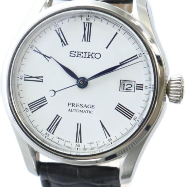 セイコー SEIKO PRESAGE 腕時計 ウォッチ デイト カレンダー付き 自動巻き 白文字盤 ...
