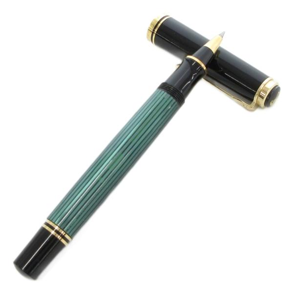 ペリカン PELIKAN ジャンク品 スーベレーン ボールペン キャップ式 ストライプ 黒 ブラック...