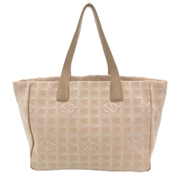 シャネル CHANEL ニュートラベルライン MM トートバッグ ココマーク ジャカード ピンクベー...