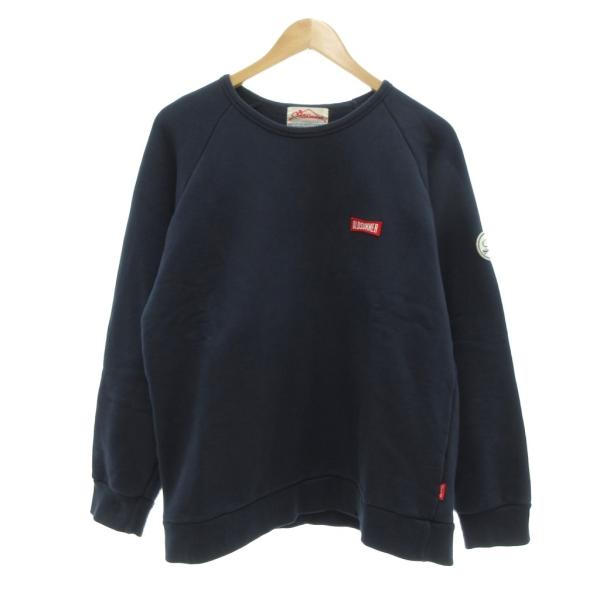 OLD SUMMER スウェットシャツ トレーナー 長袖 ロゴ 裏起毛 XL ネイビー /UO メン...